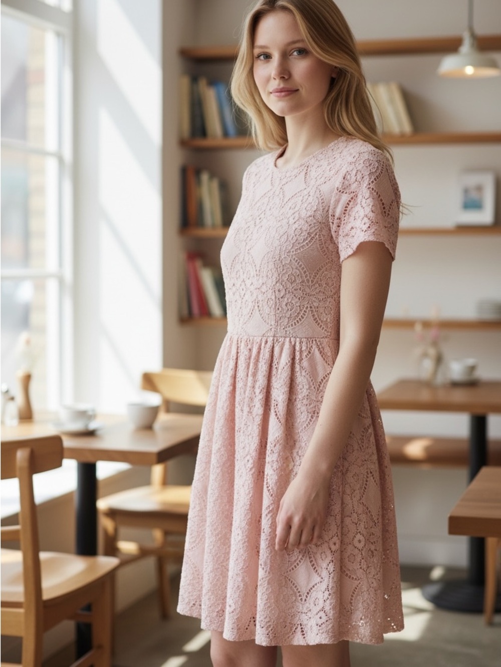 Burberry Pale Pink Lace Dress - Picture 2 of 14